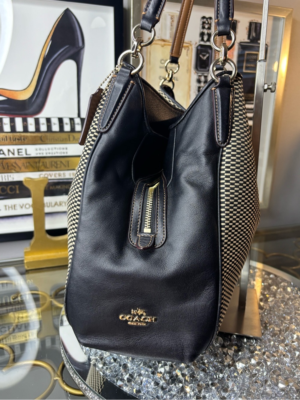 Coach 2017 Phoebe Exploded Reps Jacquard Shoulder Bag EUC - Picture 7 of 15